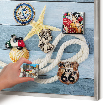 Printed magnet board in a silver frame Maritime climate