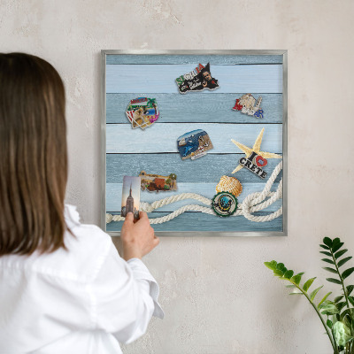 Printed magnet board in a silver frame Maritime climate