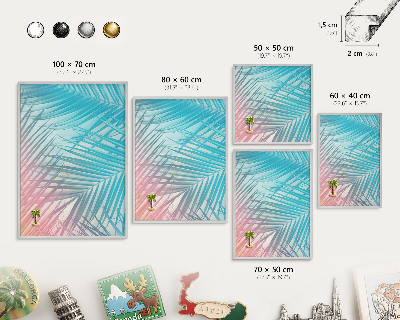 Printed magnet board in a silver frame Tropical elegance