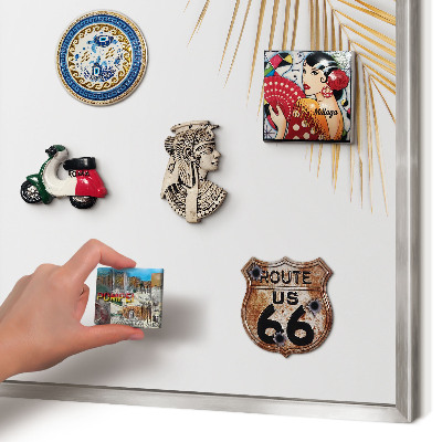 Printed magnet board in a silver frame Elegant leaves