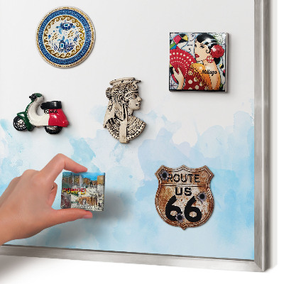 Printed magnet board in a silver frame Relaxing landscape