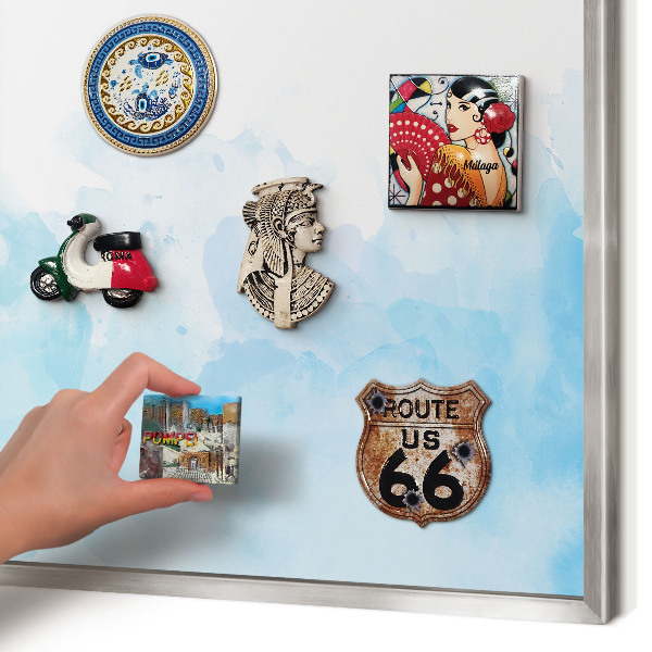 Printed magnet board in a silver frame Relaxing landscape