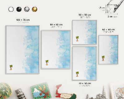 Printed magnet board in a silver frame Relaxing landscape