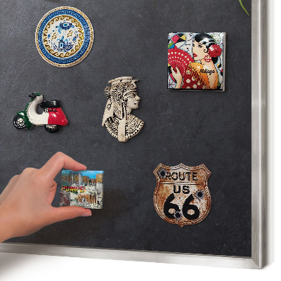 Printed magnet board in a silver frame Holiday atmosphere