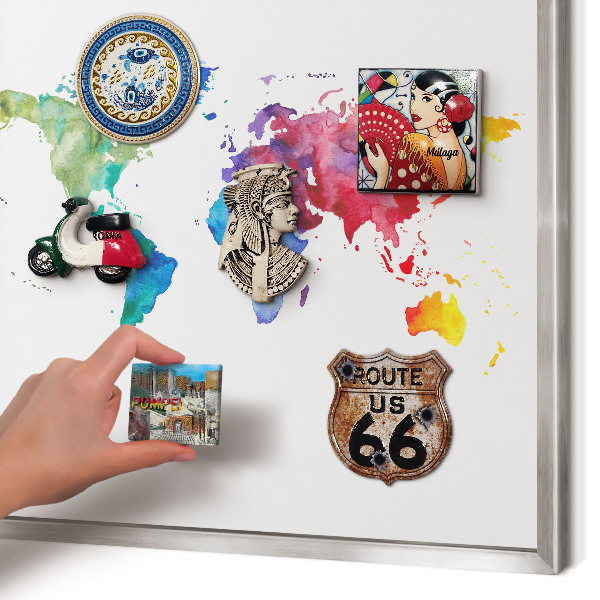 Printed magnet board in a silver frame Color map