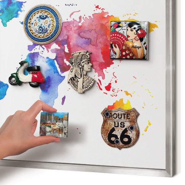 Printed magnet board in a silver frame Color map