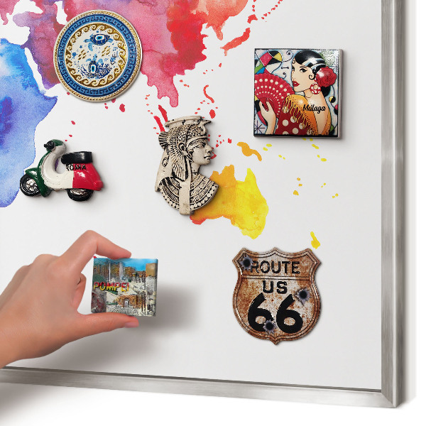 Printed magnet board in a silver frame Color map