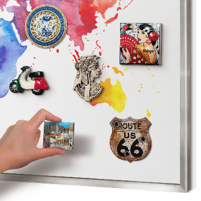 Printed magnet board in a silver frame Color map