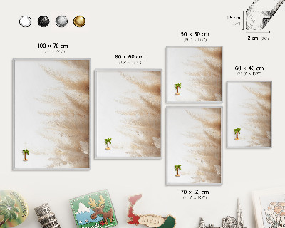 Printed magnet board in a silver frame Essential grasses