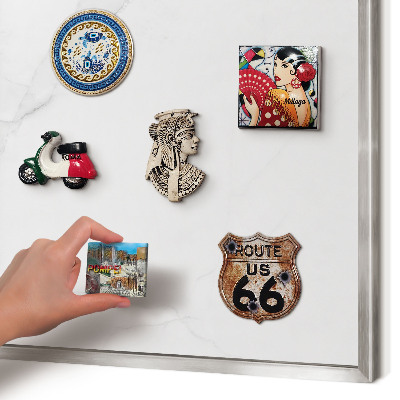 Printed magnet board in a silver frame Marble pattern