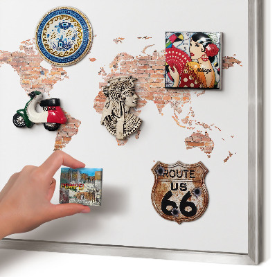 Printed magnet board in a silver frame Brick map
