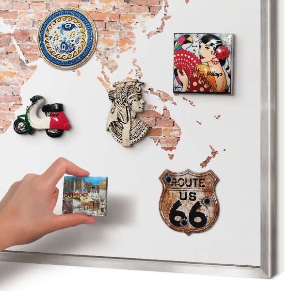 Printed magnet board in a silver frame Brick map