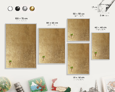 Printed magnet board in a silver frame Yellow texture
