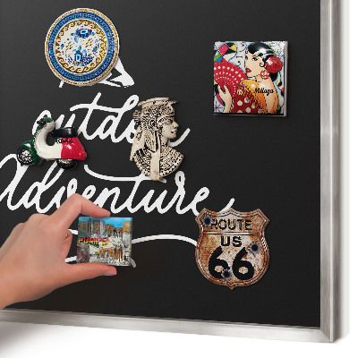 Printed magnet board in a silver frame Outdoor Adventure