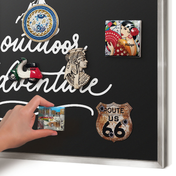 Printed magnet board in a silver frame Outdoor Adventure