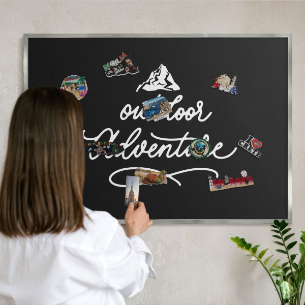 Printed magnet board in a silver frame Outdoor Adventure
