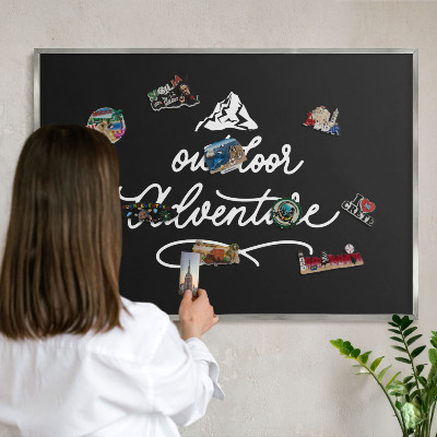 Printed magnet board in a silver frame Outdoor Adventure