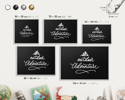 Printed magnet board in a silver frame Outdoor Adventure
