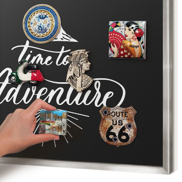 Printed magnet board in a silver frame Adventure time