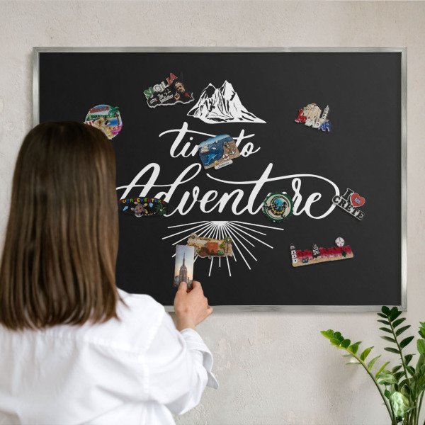 Printed magnet board in a silver frame Adventure time