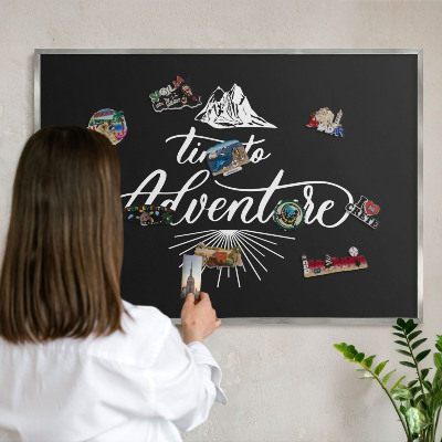 Printed magnet board in a silver frame Adventure time