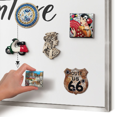 Souvenir magnet display board with a silver frame Adventure Theme