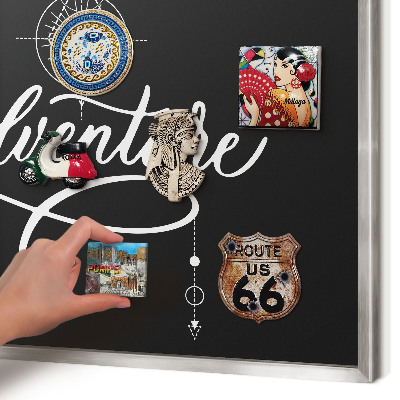 Printed magnet board in a silver frame Travel inspiration