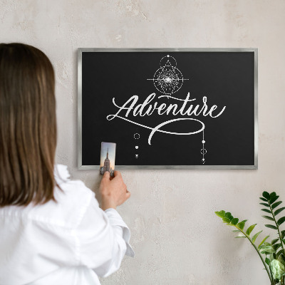 Printed magnet board in a silver frame Travel inspiration