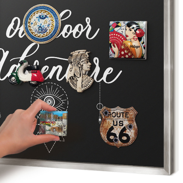 Printed magnet board in a silver frame Outdoor Adventure