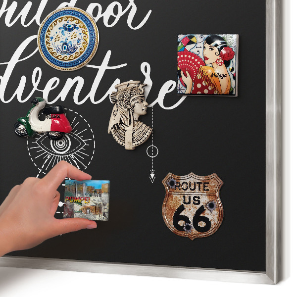 Printed magnet board in a silver frame Outdoor Adventure