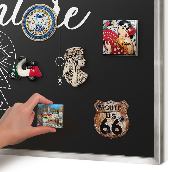 Printed magnet board in a silver frame Outdoor Adventure