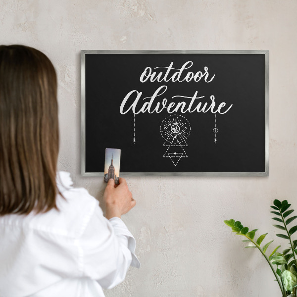 Printed magnet board in a silver frame Outdoor Adventure