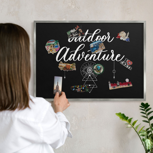 Printed magnet board in a silver frame Outdoor Adventure