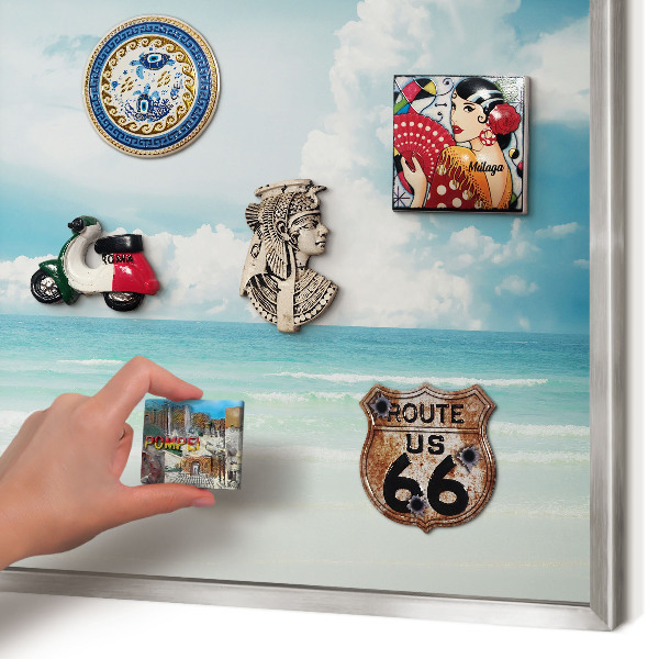 Printed magnet board in a silver frame Maritime harmony