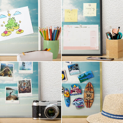 Printed magnet board in a silver frame Maritime harmony
