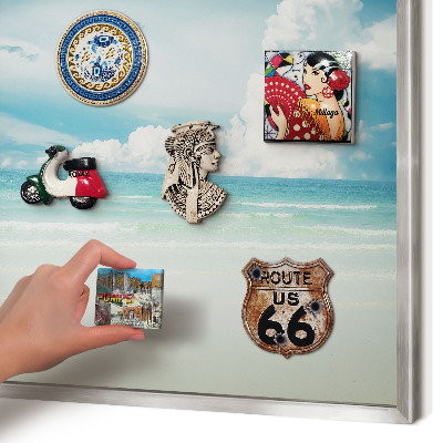 Printed magnet board in a silver frame Maritime harmony