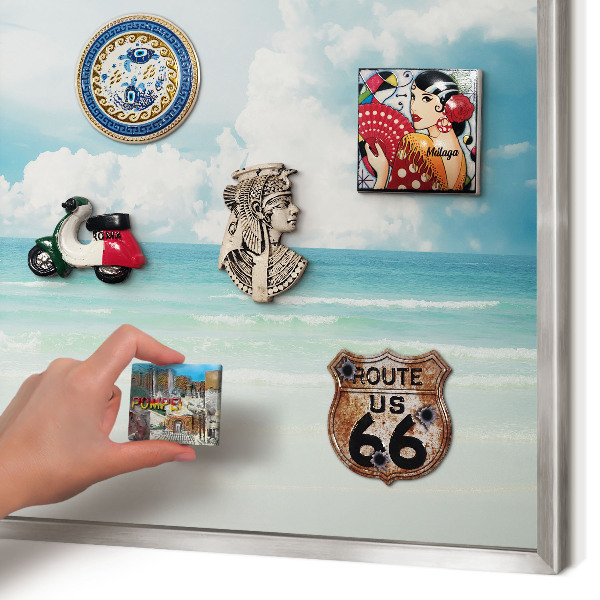 Printed magnet board in a silver frame Maritime harmony