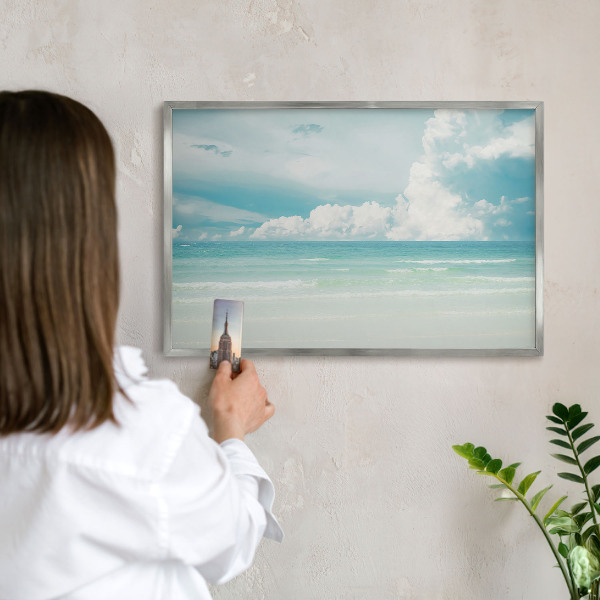 Printed magnet board in a silver frame Maritime harmony