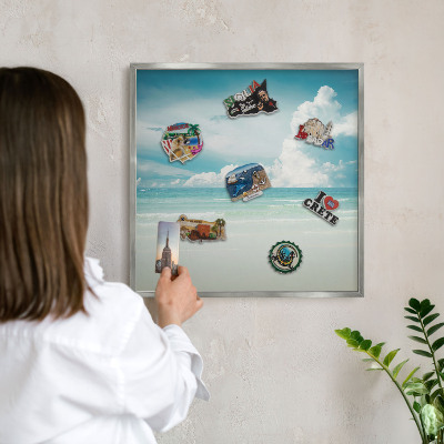 Printed magnet board in a silver frame Maritime harmony