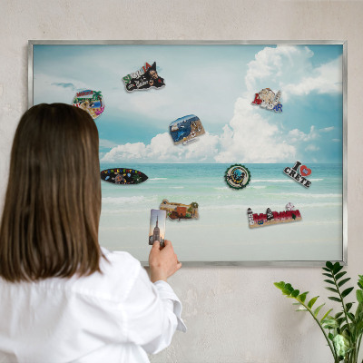Printed magnet board in a silver frame Maritime harmony