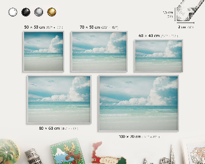 Printed magnet board in a silver frame Maritime harmony