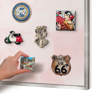 Printed magnet board in a silver frame Delicate pink