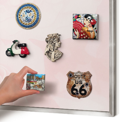 Printed magnet board in a silver frame Delicate pink