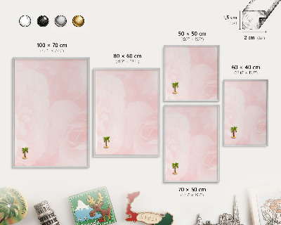 Printed magnet board in a silver frame Delicate pink