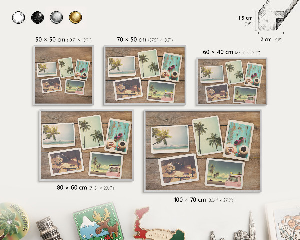 Printed magnet board in a silver frame Holiday nostalgia