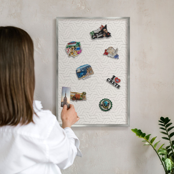 Printed magnet board in a silver frame Gentle waves
