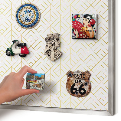 Printed magnet board in a silver frame Leaf geometry