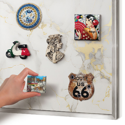 Printed magnet board in a silver frame Delicate elegance