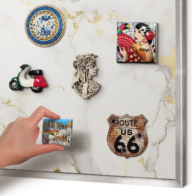 Printed magnet board in a silver frame Delicate elegance