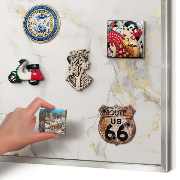 Printed magnet board in a silver frame Delicate elegance